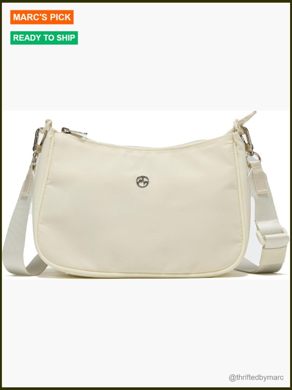 Lightweight Nylon Crossbody Sling Bag With Adjustable Strap, Compact Organizer